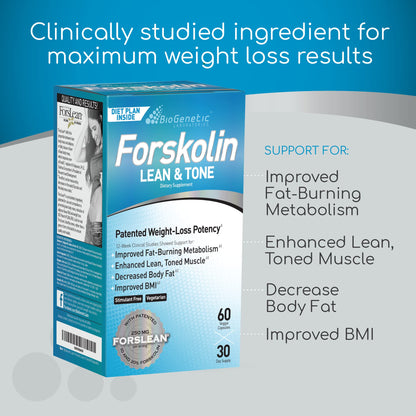 BioGenetic Labs Forskolin Lean & Tone - Weight Loss Pills - Body Toning Formula Fat Burner BioGenetic LaboratoriesBuy Supplements Australia
