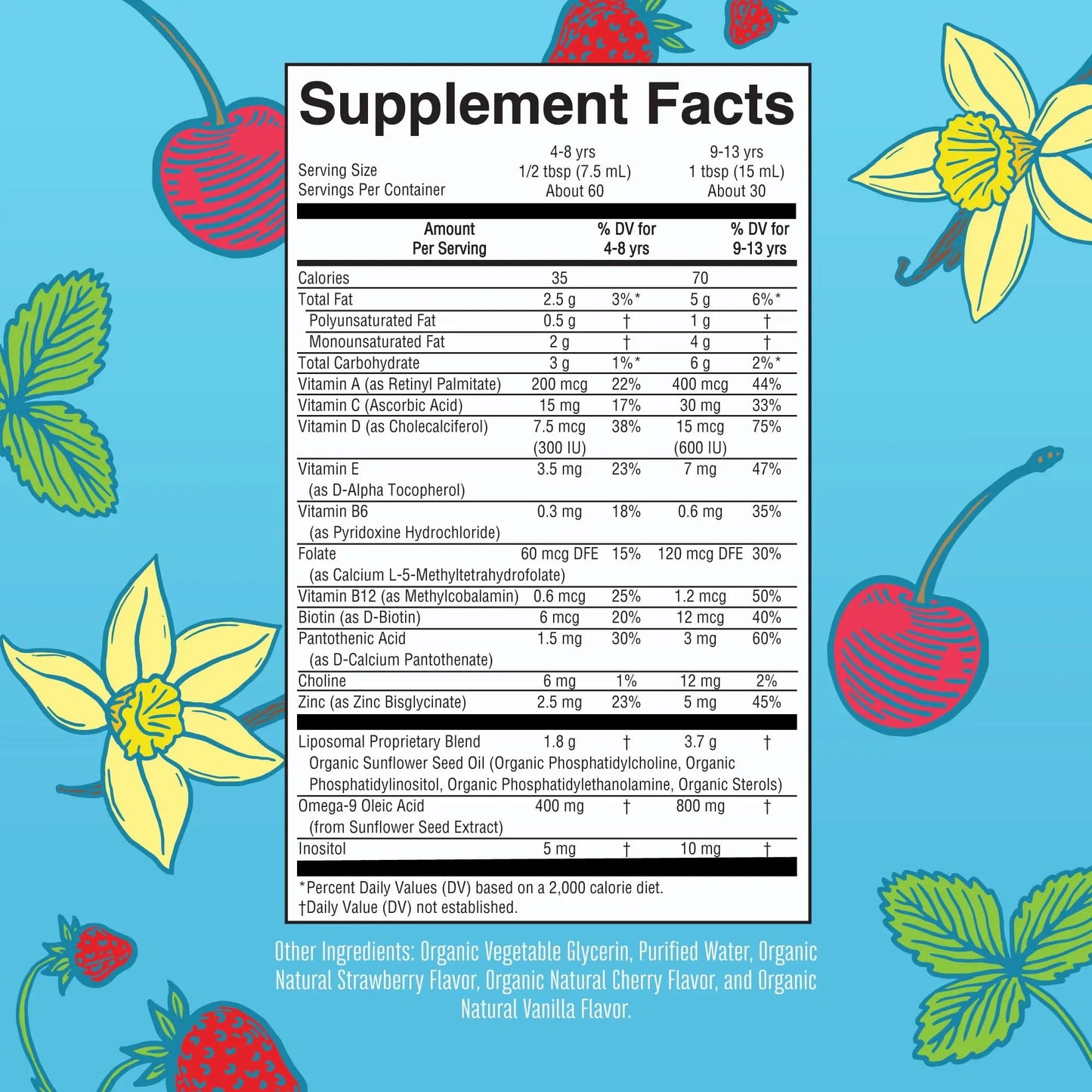 MaryRuth Organics Kids Multivitamin Liposomal (Strawberry Cherry & Vanilla) & Vitamin D3 Liposomal (Mixed Berry) Clean Label Project Verified MARYRUTH'S