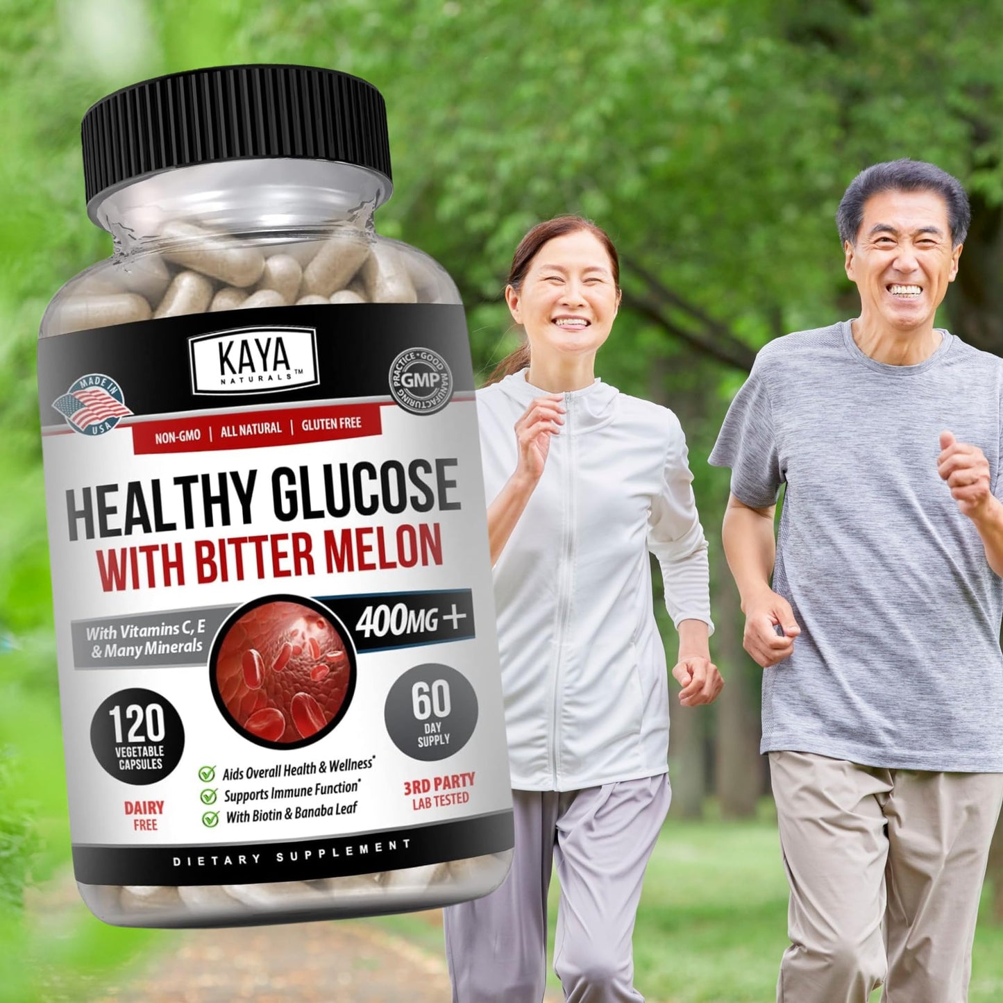 Kaya Naturals Healthy Gluco with Bittermelon Supplement | Support Healthy Levels and Function, 20 Herbs Vitamins and Minerals, Alpha Lipoic Acide, Cinnamon, Vitamin C & E, Non-GMO (120 Count) Kaya NaturalsBuy Supplements Australia