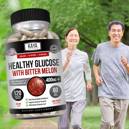 Kaya Naturals Healthy Gluco with Bittermelon Supplement | Support Healthy Levels and Function, 20 Herbs Vitamins and Minerals, Alpha Lipoic Acide, Cinnamon, Vitamin C & E, Non-GMO (120 Count) Kaya NaturalsBuy Supplements Australia