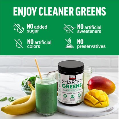 Force Factor Smarter Greens Daily Wellness Powder 2-Pack to Support Energy, Immunity & Digestion, Superfood Greens Powder with Vitamins, Minerals & Probiotics, Unflavored, 60 Servings Force FactorBuy Supplements Australia