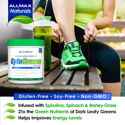 ALLMAX Naturals CytoGreens Super Greens Powder, Premium Green Superfood with Greens, Superfoods, Daily Greens Supplement, Acai Berry Green Tea, 14 Servings ALLMAXBuy Supplements Australia