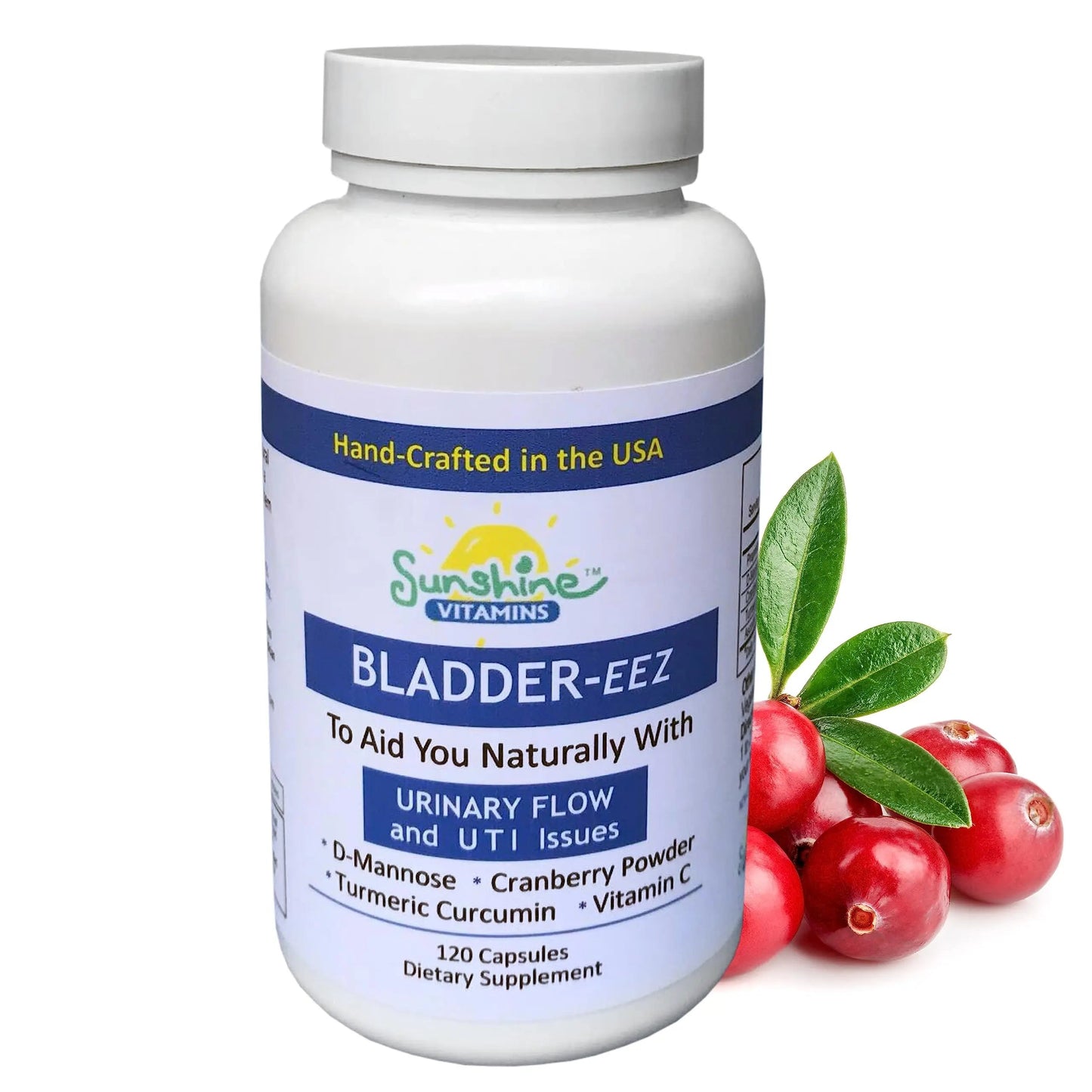 Sunshine Vitamins Bladder-EEZ | All-Natural Bladder Infection UTI Relief Support for Women with D-Mannose | Urinary Tract Infection Health with Immune System Support (1 Bottle of 120 Capsules) Sunshine VitaminsBuy Supplements Australia