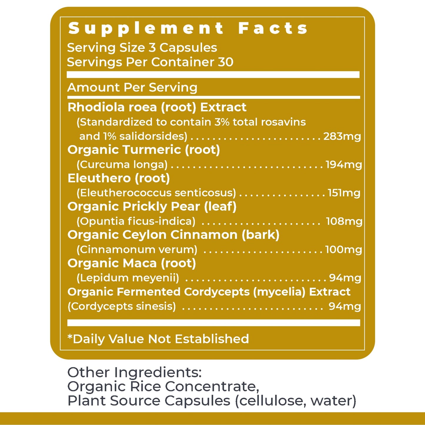 Premier Research Labs Adaptogen-R3 Supplement - Rhodiola Rosea Supplement with Maca Root, Adaptogen Complex for Stress, Heart & Metabolic Health - 90 Vegetarian Capsules Premier Research LabsBuy Supplements Australia