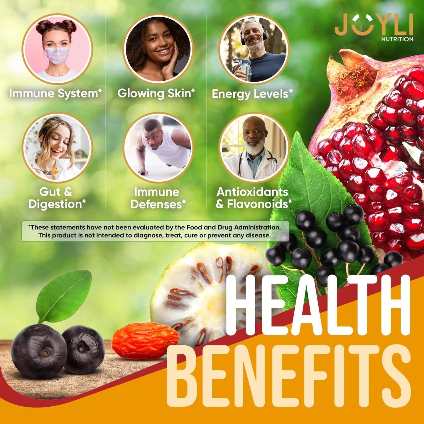 Joyli Superfruit Gummies - Sugar-Free Fruit Multivitamin Gummies for Adults - Natural JOYLI NutritionBuy Supplements Australia
