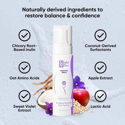 Violet Vibes Ultra-Gentle Feminine Wash | pH-Balancing, Nourishing, Odor-Control Violet VibesBuy Supplements Australia