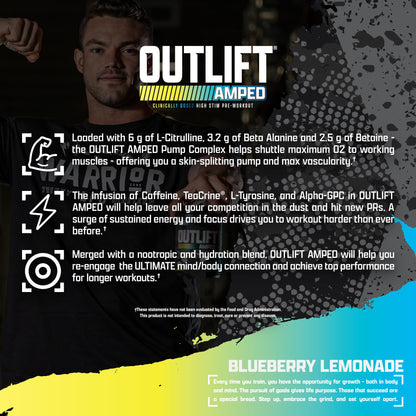 OUTLIFT Amped Max Dosed Pre Workout Powder, 6G Citrulline, 3.2G Beta Alanine Nutrex ResearchBuy Supplements Australia