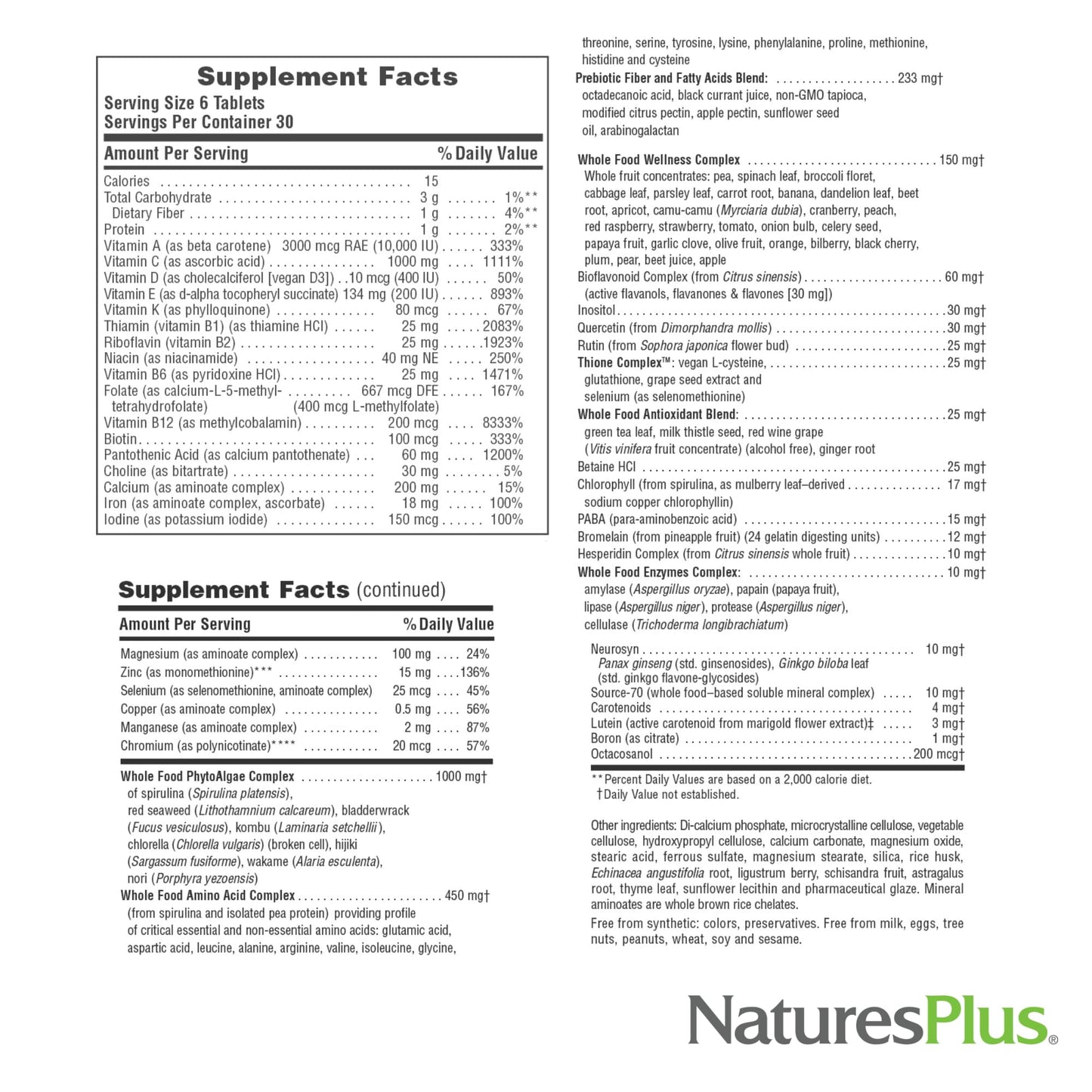 NaturesPlus Ultra Source of Life Multivitamin - 180 Mini-Tablets - with Whole Foods, Herbs, Lutein & Enzymes - Vegetarian, Gluten Free - 30 Servings NaturesPlusBuy Supplements Australia
