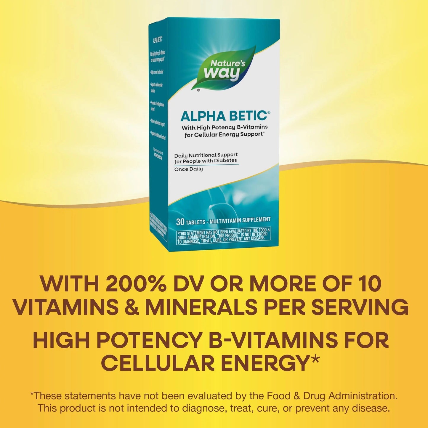 Nature's Way alpha betic, Diabetic Multivitamin for Daily Nutritional Support, with B-Vitamins for Energy Metabolism Support Nature's WayBuy Supplements Australia