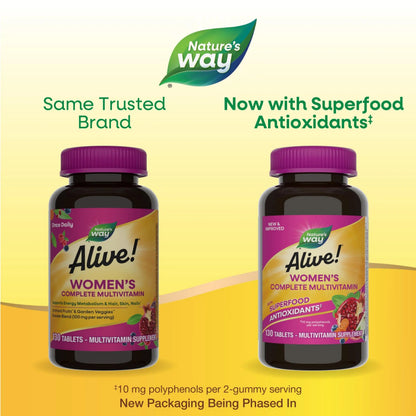 Nature's Way Alive! Daily Complete Multivitamin for Women, Supports Energy Metabolism, Hair, Skin & Nails*, B-Vitamins, Superfood Antioxidants Nature's WayBuy Supplements Australia