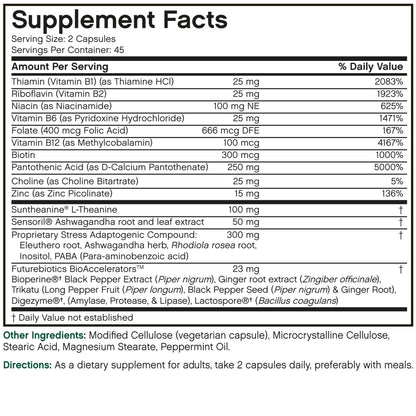Futurebiotics Stressassist L-theanine Ashwagandha and Rhodiola Rosea Stress Complex - Natural Nutritional Stress Function, 90 Vegetarian Capsules FuturebioticsBuy Supplements Australia