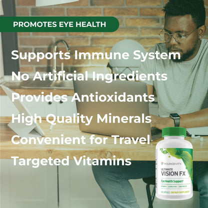 Youngevity Ultimate Vision FX™ - Eye Vitamin & Mineral Supplement Blend - Lutein, CoQ10, Vitamins A, C, E, Zinc, Chromium, Selenium for Eye Health (60 Capsules) YoungevityBuy Supplements Australia