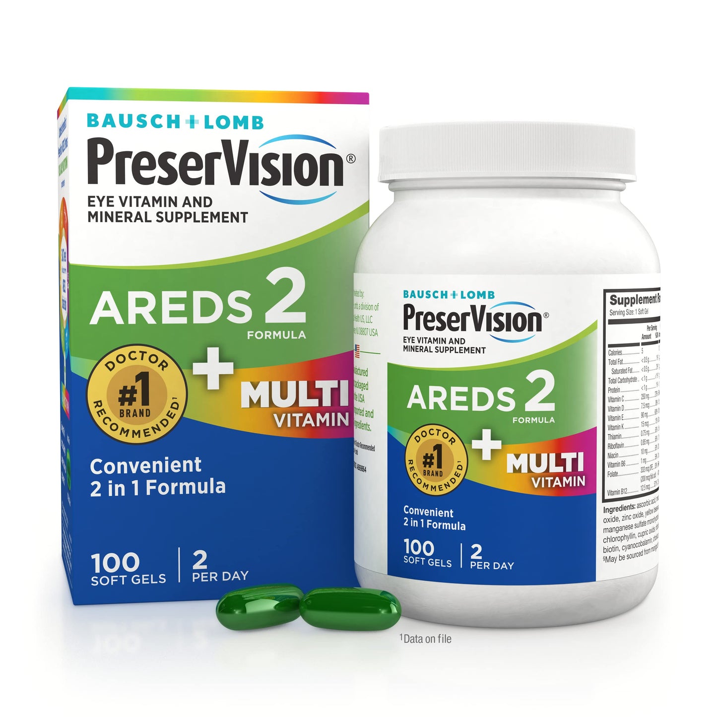 PreserVision AREDS 2 + Multivitamin, #1 Eye Doctor Recommended Brand, 2-in-1 Eye Vitamin with Lutein, Zeaxanthin, Zinc, and Vitamin C, D & E, 100 Softgels PreserVisionBuy Supplements Australia