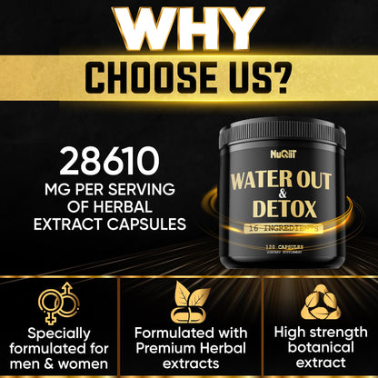 Nuqiit Water Out Supplement with Dandelion Root 12000mg Apple Cider Vinegar 4500mg & More NuqiitBuy Supplements Australia