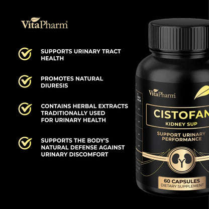 CISTOFAN Kidney Support Supplement – Herbal Formula with Java Tea, Birch Leaf, Parsley & Cranberry – Supports Urinary Tract & Kidney Function – Natural Diuresis – 60 Capsules – Non-GMO – Made in EU VitaPharmBuy Supplements Australia