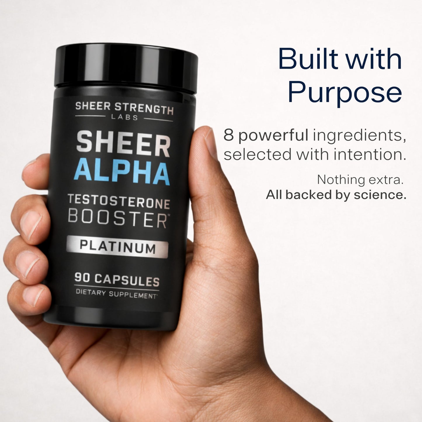 Testosterone Booster for Men - Sheer Alpha T-Booster - Clinically Backed Dose, Strongest Formula - Made in USA - Premium Blend of Fadogia Agrestis Tongkat Ali and Shilajit. 30 Servings Sheer Strength LabsBuy Supplements Australia