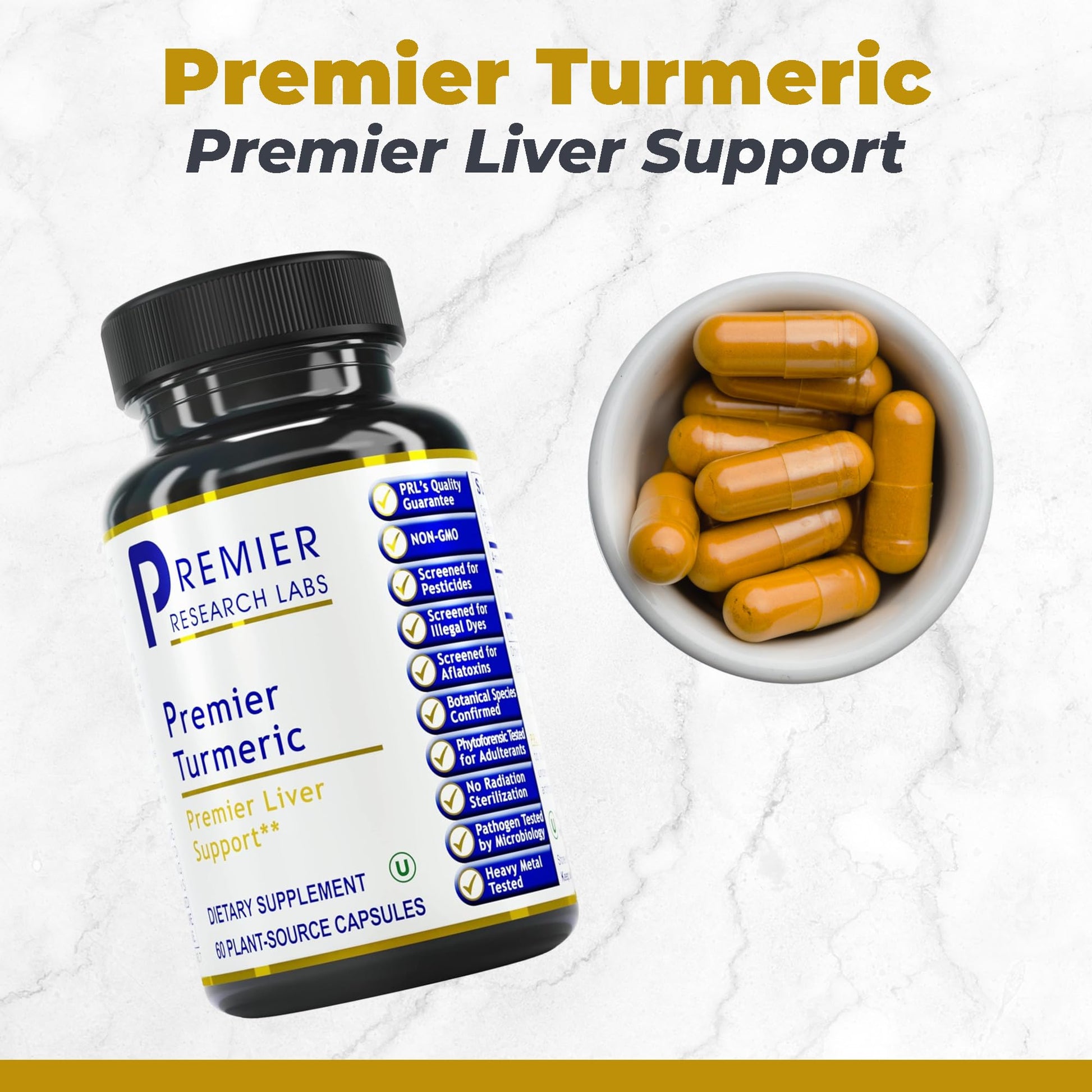 Premier Research Labs Premier Turmeric Capsules - Turmeric Curcumin Supplement, Liver Support, 500 mg of Curcuma Per Capsule - 60 Vegetarian Capsules Premier Research LabsBuy Supplements Australia