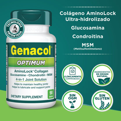 Genacol Optimum – Glucosamine, Chondroitin, MSM and Ultra-Hydrolyzed Collagen Tablets, Maintains Healthy Joints, Protects & Lubricate Cartilage, 90 Tablets (30-Day Supply) GenacolBuy Supplements Australia