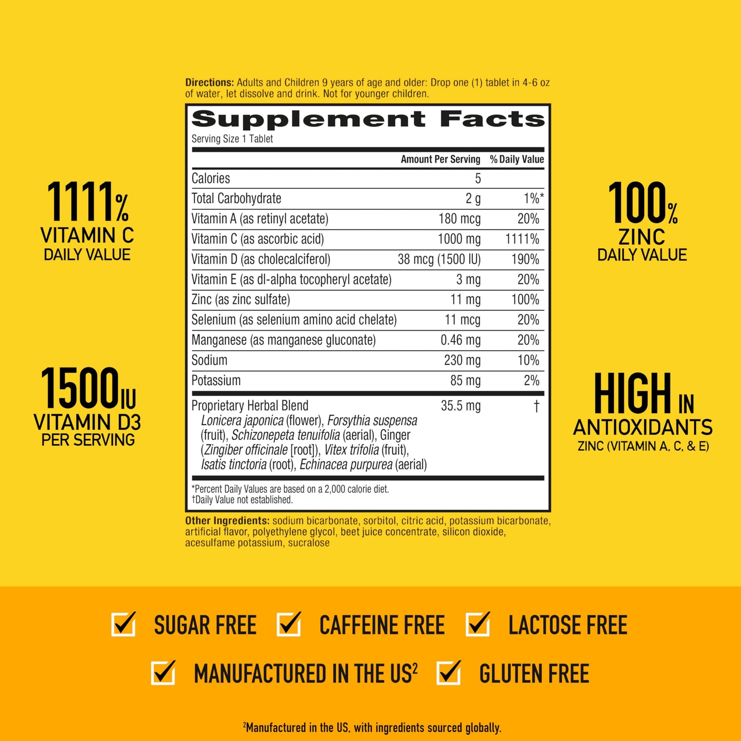Vitamin C 1000mg (per serving) - Airborne Very Berry Effervescent Tablets (36 count in a box), Gluten-Free Immune Support Supplement, With Vitamins A C E, ZINC, Selenium, Echinacea & Ginger AirborneBuy Supplements Australia