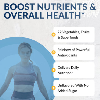 Equilife Daily Fruit & Vegetable Blend, Superfood Antioxidant Supplement with 22 Organic Fruits & Vegetables, Unflavored, Vitamin C, Fiber, 9 Essential Amino Acids, Supports Energy, 30 Servings Tub EquilifeBuy Supplements Australia