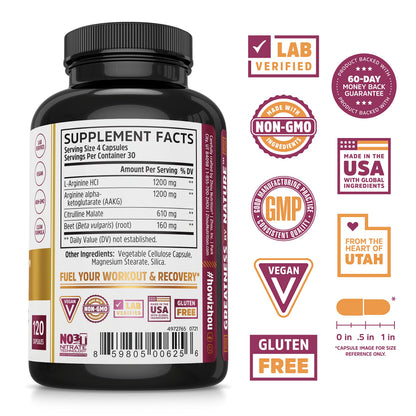 Zhou Nitric Oxide with L Arginine, Citrulline Malate, AAKG and Beet Root | Powerful N.O. Zhou NutritionBuy Supplements Australia