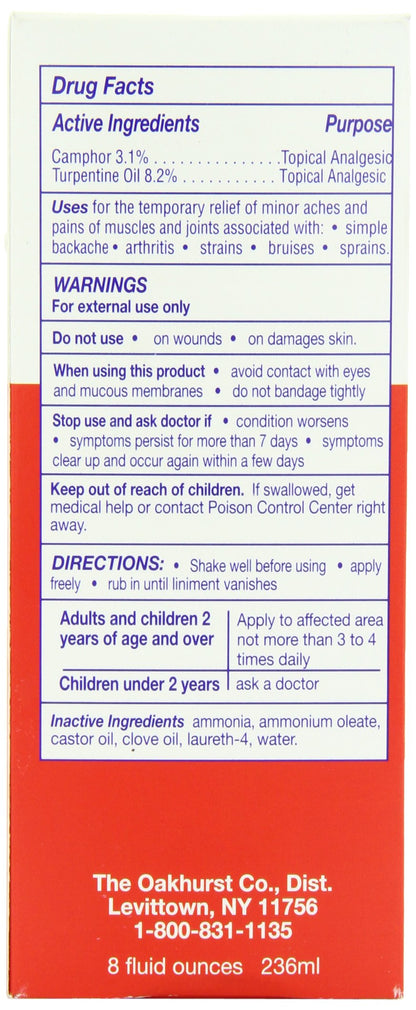 Yager's Pain Relieving Liniment, 8 Ounces OAKHURST COMPANYBuy Supplements Australia