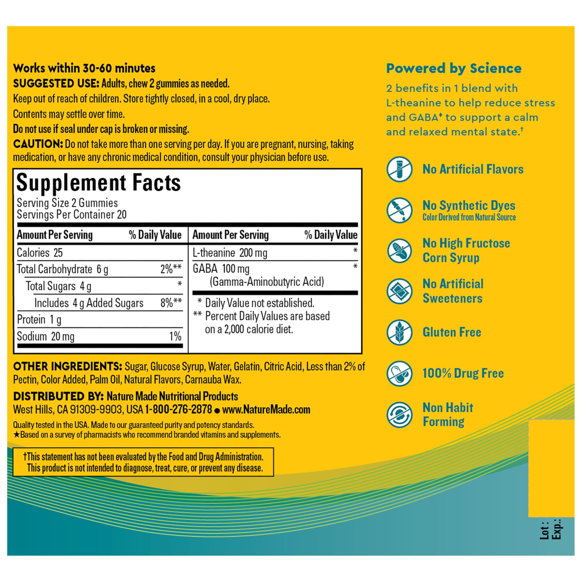Nature Made Wellblends Stress Relief Gummies, L theanine 200mg to Help Reduce Stress, with GABA 100mg, Same Day Stress Support, 40 Strawberry Flavor Gummies Nature MadeBuy Supplements Australia