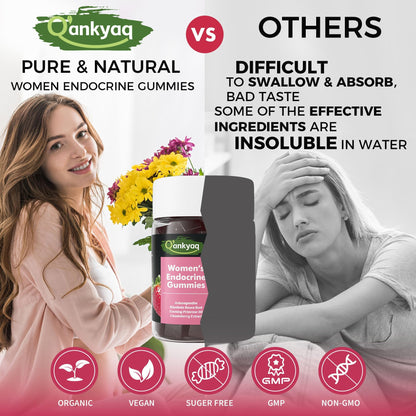 Q'ankyaq PMS Support Gummies for Women, Hormone Balance with Evening Primrose Oil, Chasteberry, Vitamins B6 & B12 - Comfort, Bloating, Mood & Energy Support - 60 Gummies Q'ankyaqBuy Supplements Australia