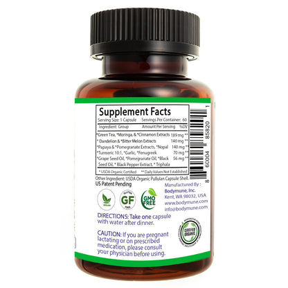 Bodymune Heart Health Blend Cholesterol Support – Organic Cardiovascular & Circulation Supplement – with Green Tea, Pomegranate & Black Seed Oil – 66 Capsules – USDA Organic, Vegan BodymuneBuy Supplements Australia