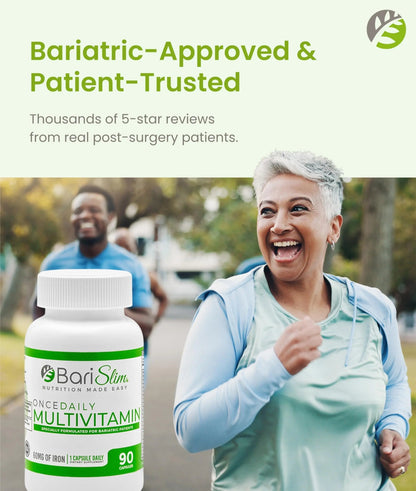 BariSlim Once Daily Bariatric Multivitamin Capsule - 60mg of Iron - Bariatric Vitamin & Supplement for Post WLS Surgery Including Gastric Bypass BariSlim