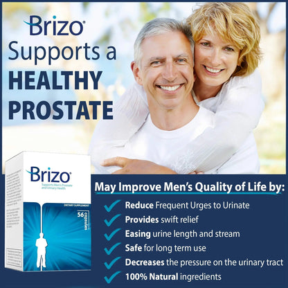 Brizo Prostate Health Supplements for Men - Herbal Capsules for Mens Urinary Health - Reduce Frequent Urination - 1 Month Supply BrizoBuy Supplements Australia