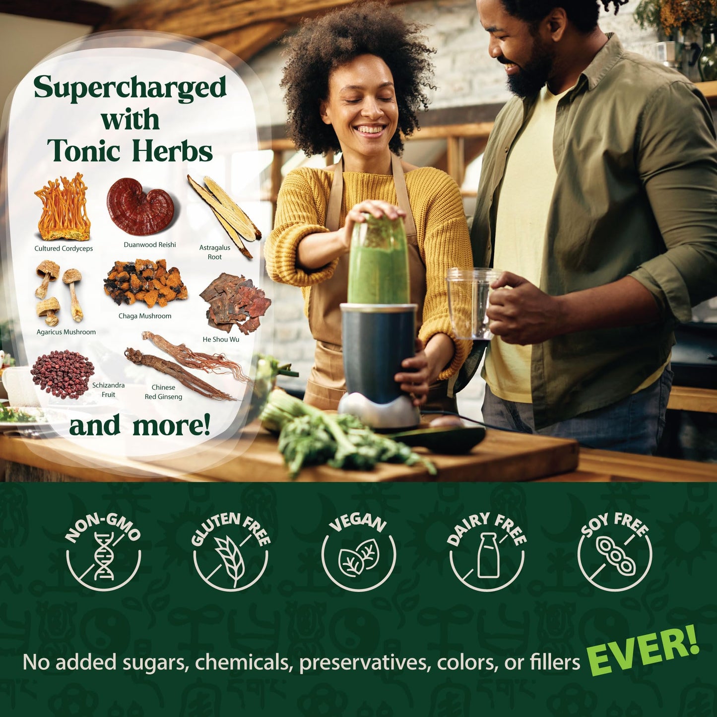 Dragon Herbs Tonic Alchemy Superfood Greens Powder with 91 Ingredients: Tonic Herbs, Ashwagandha, Mushrooms, Probiotics, Super Greens, Seaweeds, Fruits, Vegetables, Spirulina - 30 Servings Dragon HerbsBuy Supplements Australia
