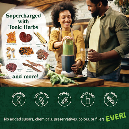 Dragon Herbs Tonic Alchemy Superfood Greens Powder with 91 Ingredients: Tonic Herbs, Ashwagandha, Mushrooms, Probiotics, Super Greens, Seaweeds, Fruits, Vegetables, Spirulina - 30 Servings Dragon HerbsBuy Supplements Australia