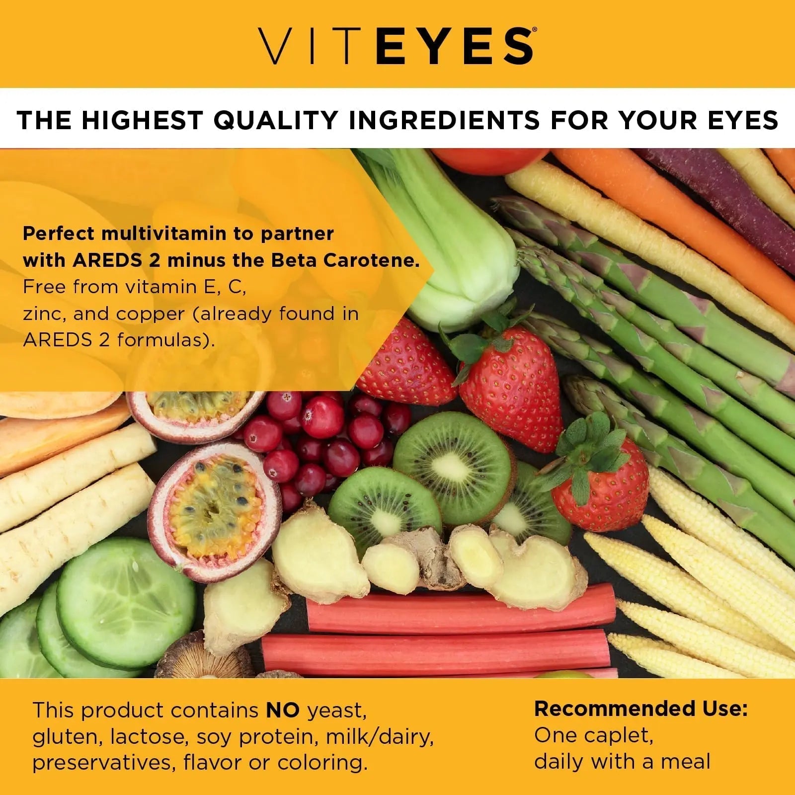 Viteyes Classic AREDS 2 Companion Beta-Carotene Free Multivitamin Supplement, Comprehensive Multivitamin Formula Viteyes