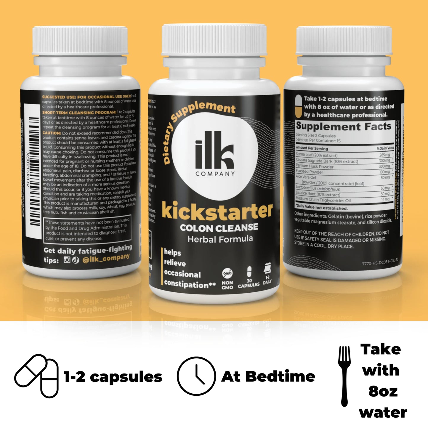 ILK COMPANY Made in USA Herbal Colon Cleanse Capsules - Non GMO - Gluten Free Capsules ILK COMPANYBuy Supplements Australia