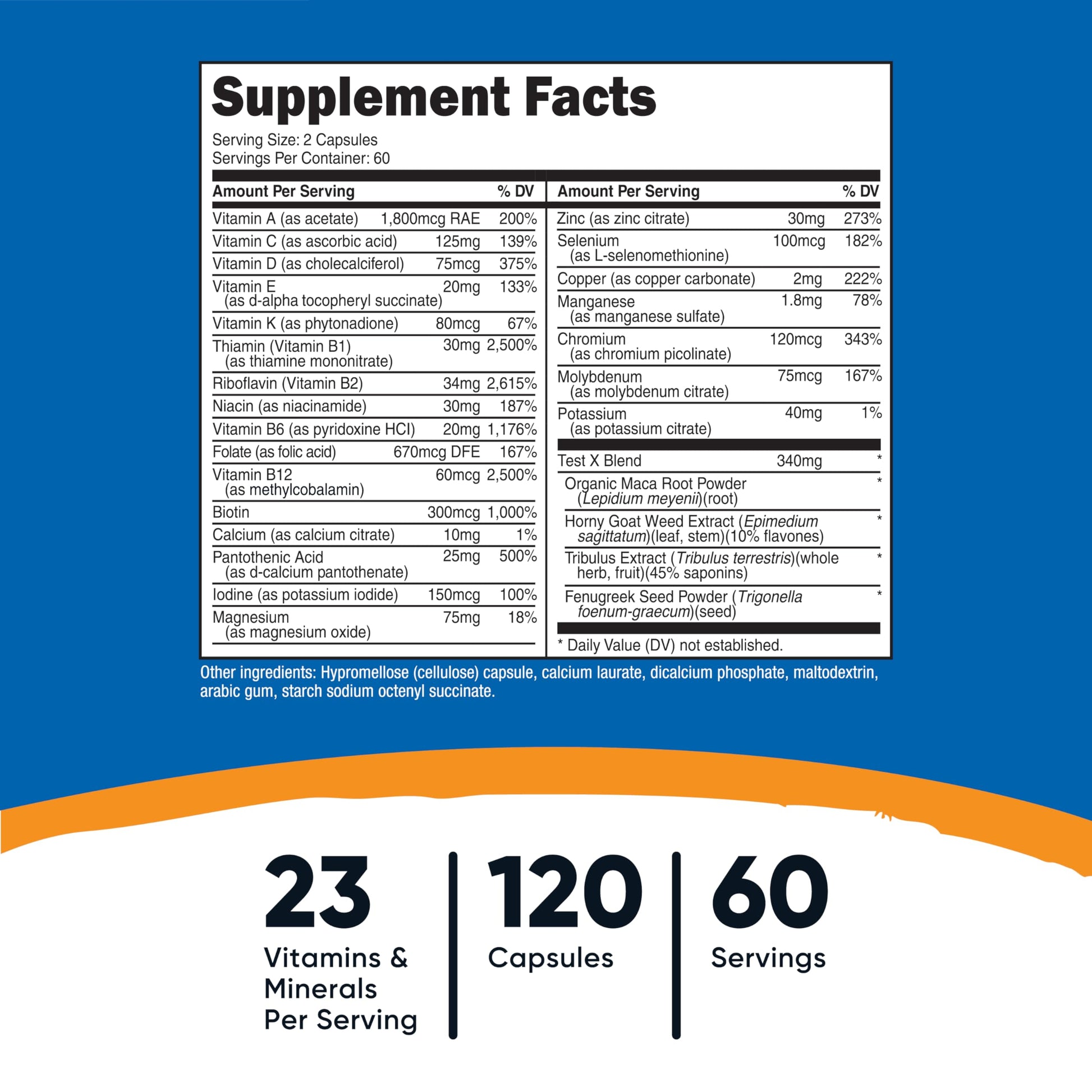 Nutricost Multivitamin for Men 120 Capsules - Vitamins and Minerals for The Healthy Man NutricostBuy Supplements Australia