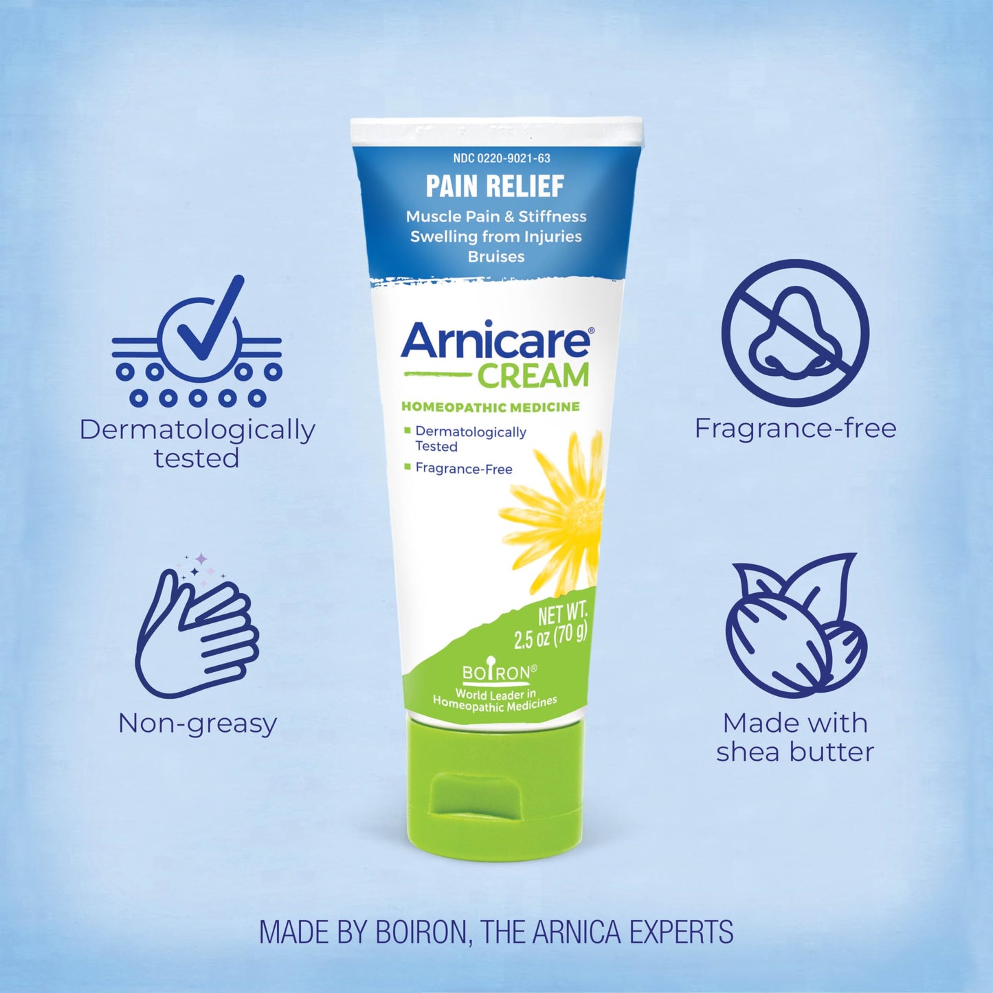 Boiron Arnicare Cream Natural Soothing Relief for Joint Pain, Muscle Pain, Swelling, Soreness, and Stiffness - Fast Absorbing and Fragrance-Free - 2.5 oz BoironBuy Supplements Australia