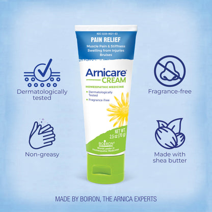 Boiron Arnicare Cream Natural Soothing Relief for Joint Pain, Muscle Pain, Swelling, Soreness, and Stiffness - Fast Absorbing and Fragrance-Free - 2.5 oz BoironBuy Supplements Australia