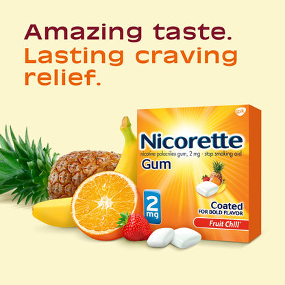 Nicorette 2 mg Nicotine Gum to Help Stop Smoking - Fruit Chill Flavored NicoretteBuy Supplements Australia