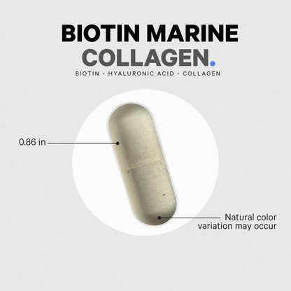Codeage Biotin Marine Collagen Peptides - Wild-Caught Marine Collagen Types I & III, Biotin, Vitamins C & E, Hyaluronic Acid, Amino Acids, Fruit and Herb Blend, Non-GMO - 120 Capsules CodeageBuy Supplements Australia