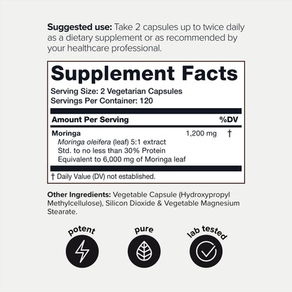 Highly Potent Full Spectrum Indian Moringa Extract - 30% Third-Party Tested Protein ToniiqBuy Supplements Australia