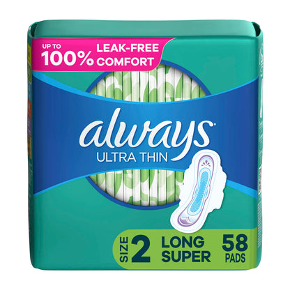 Always Ultra Thin Feminine Pads For Women, Size 2 Long Super Absorbenc AlwaysBuy Supplements Australia