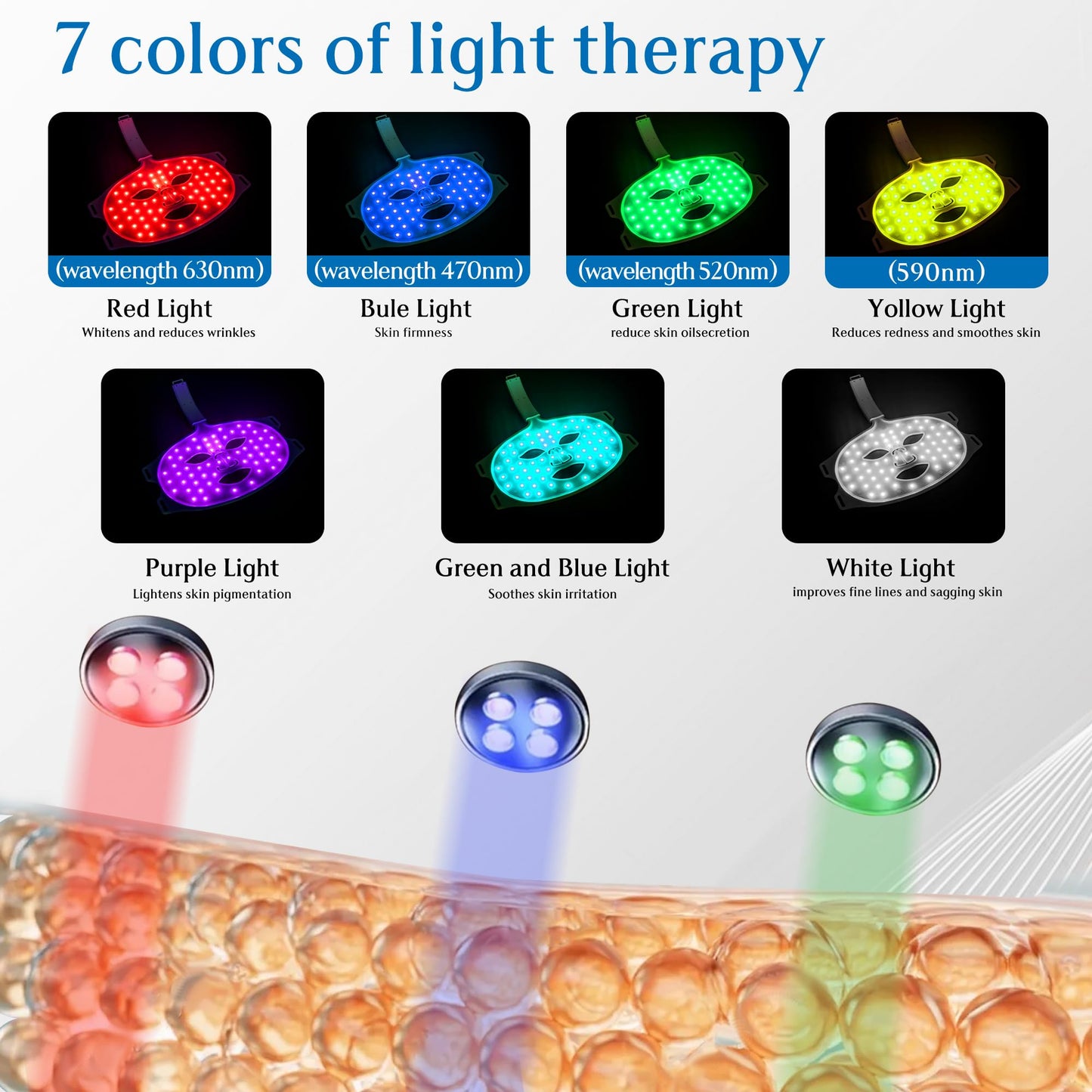 BUBLOC Red Light Therapy Mask, Led Contour Face Mask Light Therapy, 7 Color Red Light Face Mask BUBLOCBuy Supplements Australia
