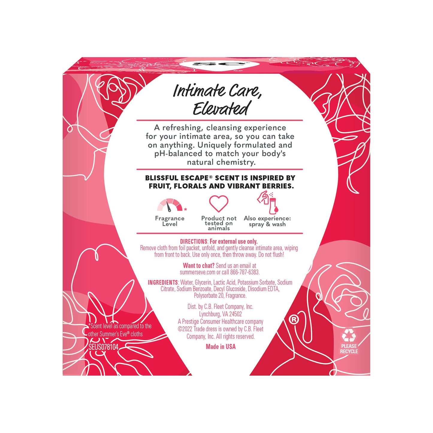 Summer's Eve Blissful Escape Daily Refreshing Feminine Wipes, Removes Summer's EveBuy Supplements Australia