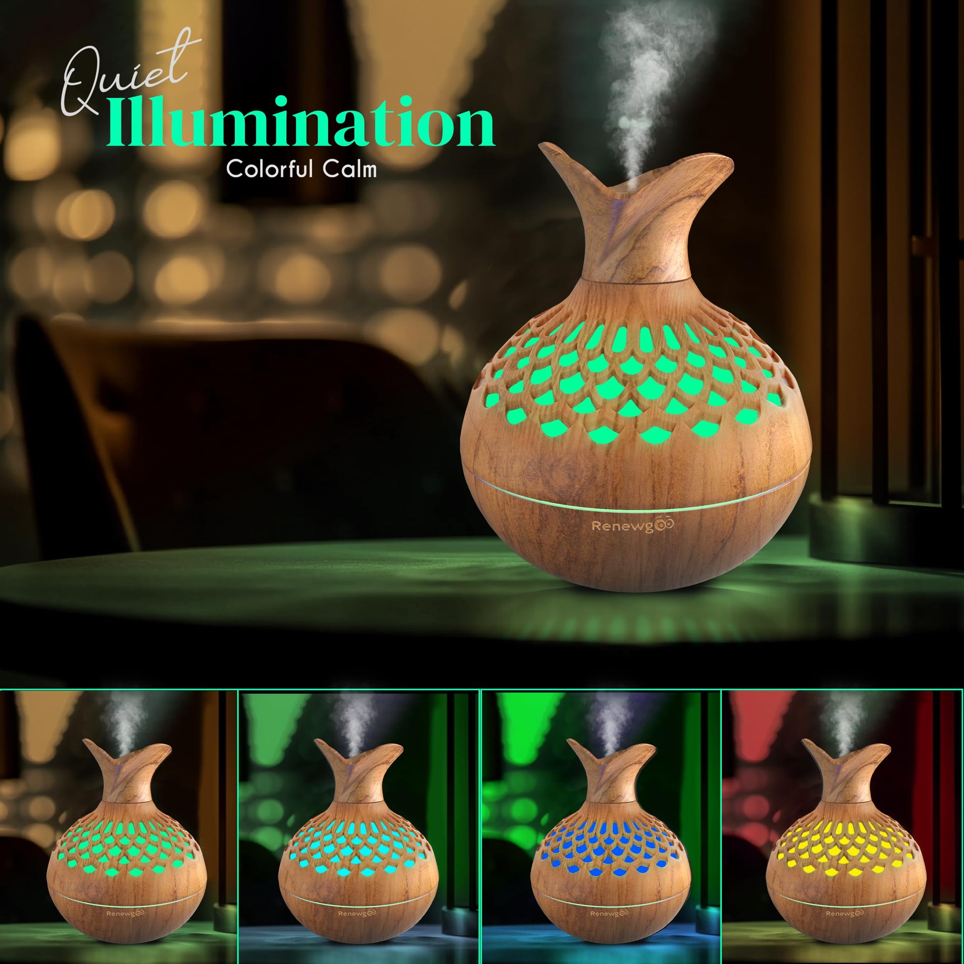 Aroma Diffuser for Essential Oils, Ultrasonic Aromatherapy Flower Oil Diffuser, Modern Cool Mist RenewgooBuy Supplements Australia