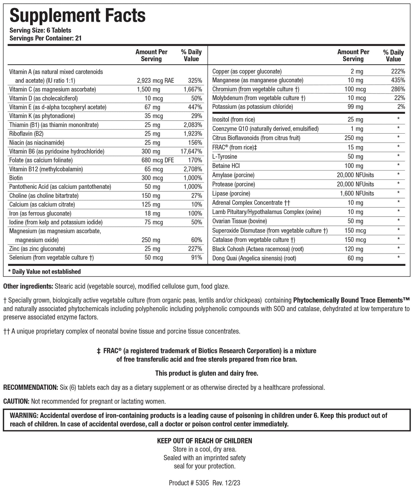 Biotics Research Equi Fem Multi-Vitamin Mineral Supplement for Women, High Dose Multi for Pre Menstrual Support, Hormonal Support, Black Cohosh, Dong Quai, Digestive Enzyme Support 126 Tablets BIOTICS RESEARCHBuy Supplements Australia