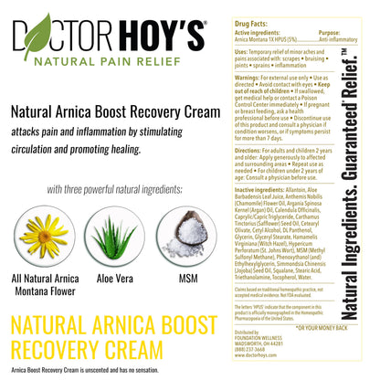 DOCTOR HOY'S Natural Arnica Boost Recovery Cream, Bruise and Muscle Pain Relief Cream, Topical Homeopathic Formula with Arnica Montana for Rapid Bruise Relief (6 Fl Oz) DOCTOR HOY'SBuy Supplements Australia