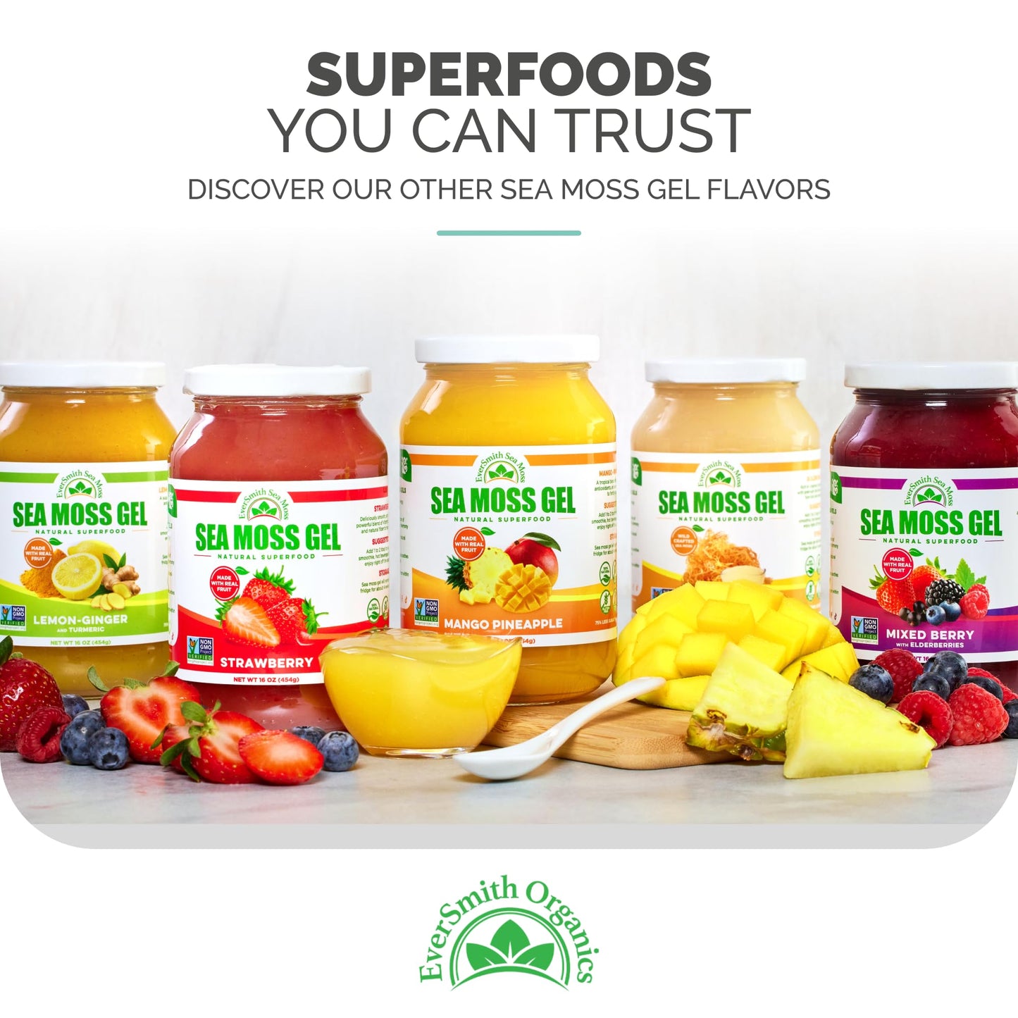 EverSmith Organics - Wildcrafted Irish Sea Moss Gel | Made in USA | Rich in Vitamins & Minerals | Sea Moss Gel Raw