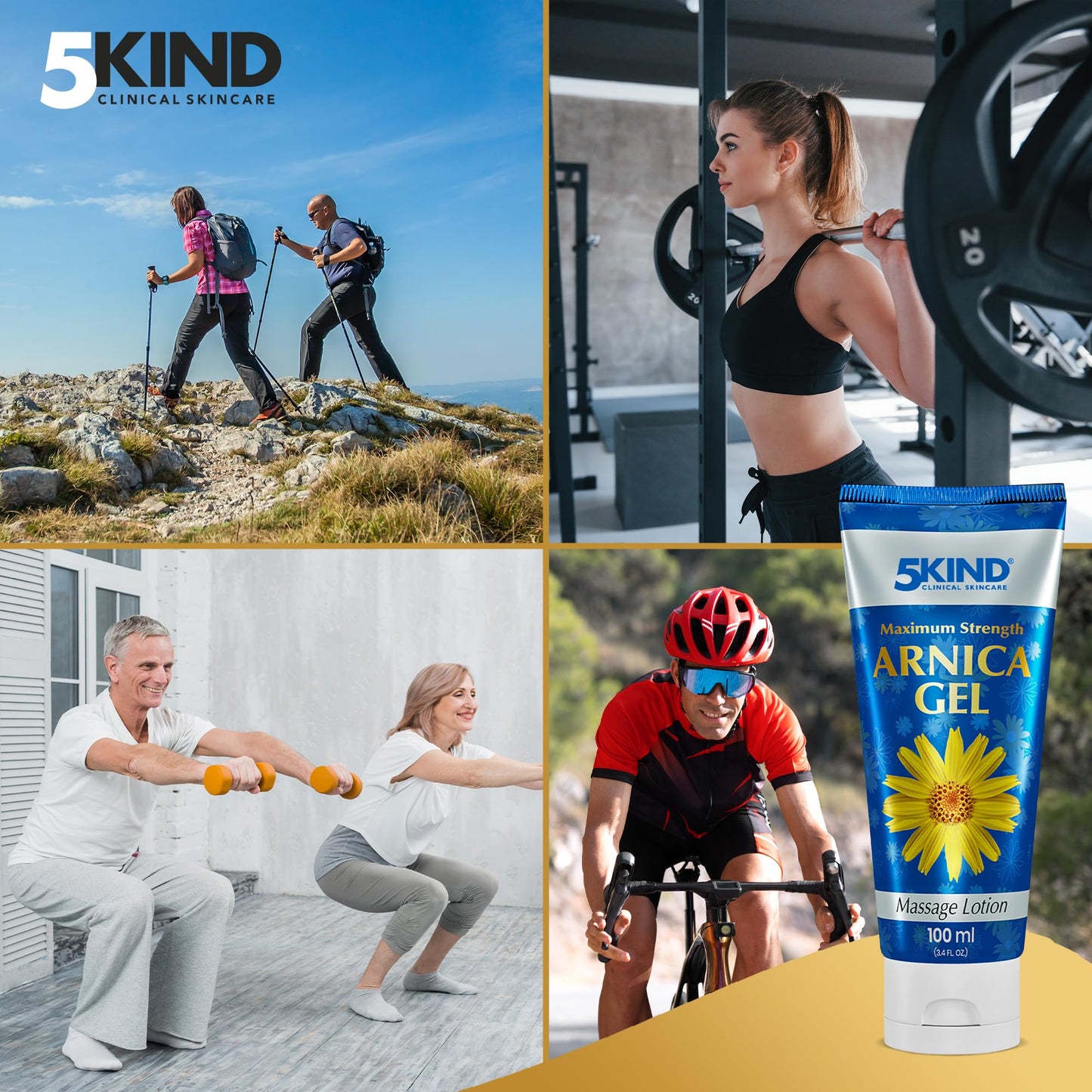 5kind Maximum Strength Arnica Bruise Gel 3.4 Fl Oz - Arnica Gel for Bruising and Swelling - Arnica Montana Gel with High Concentration Extract - Non-Greasy Formula 5kind clinical skincareBuy Supplements Australia