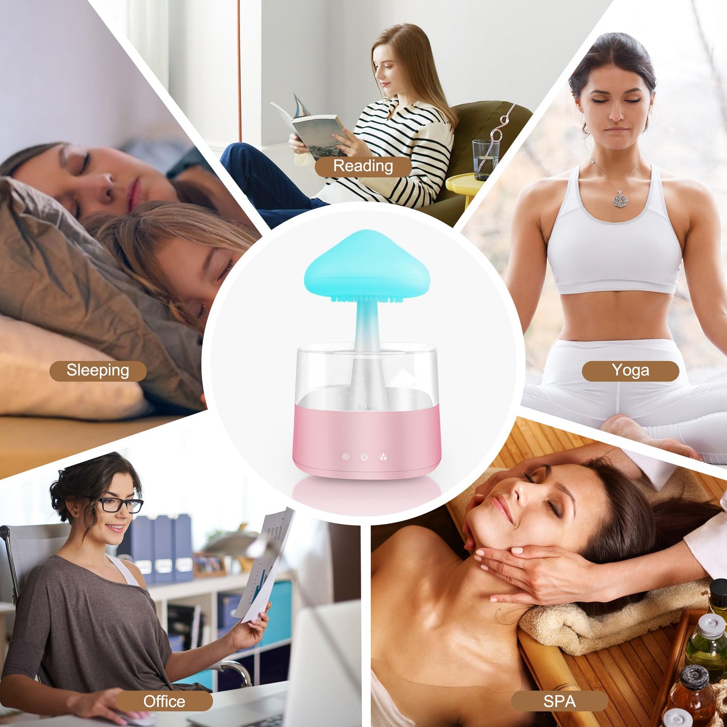 Rain Cloud Humidifier Water Drip, Mushroom Rain Cloud Diffuser, Raining Cloud Night Light MriykioBuy Supplements Australia